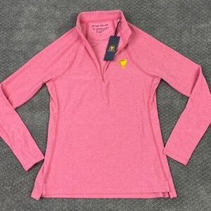 Peter Millar Perth Layer Pullover Womens Small Pink Golf President’s Cup 1/4 Zip